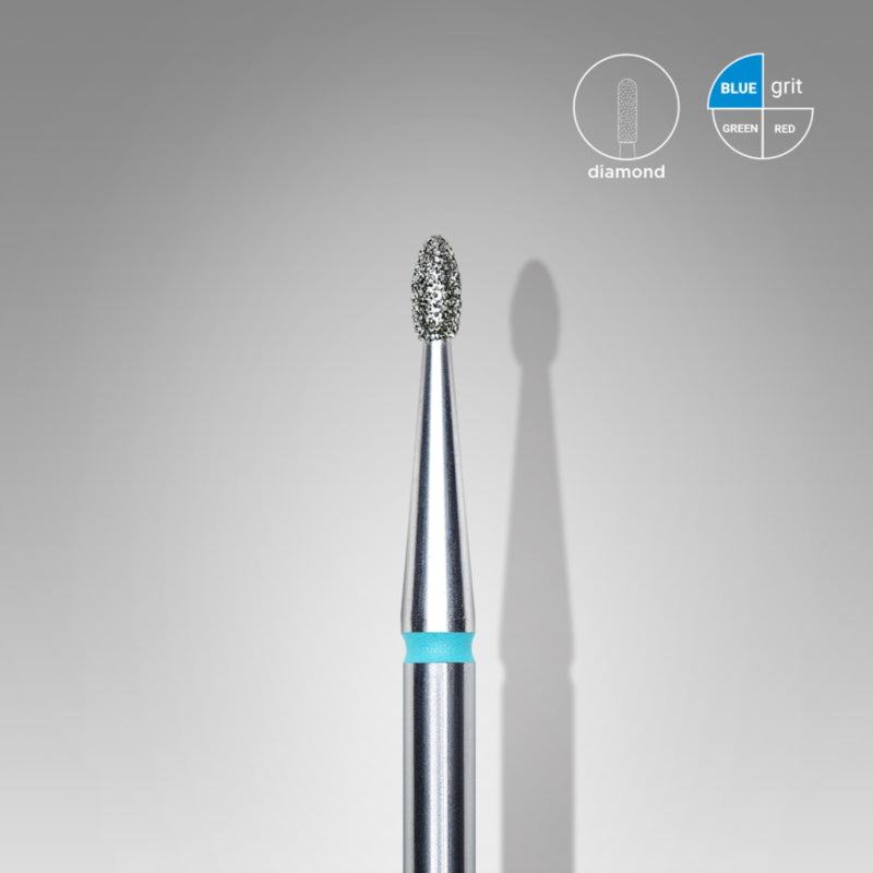 Staleks Diamantfräser abgerundeter Tropfen Blau 1,6 mm (Maniküre Pediküre) (FA50B016/3.4K)
