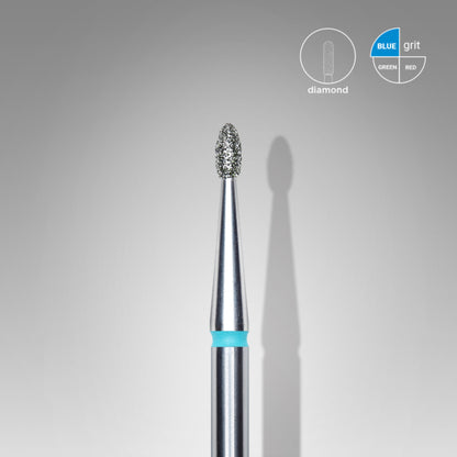 Staleks Diamantfräser abgerundeter Tropfen Blau 1,6 mm (Maniküre Pediküre) (FA50B016/3.4K)