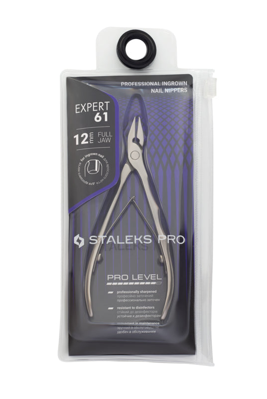 Staleks Professionelle Pediküre-Zange für eingewachsene Nägel Expert 61 12 mm Vollbacken (NE-61-12)