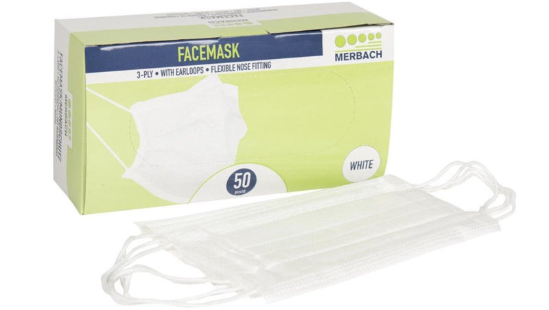 Mundschutz 3-lagig Weiß 50er-Pack (Typ IIR)