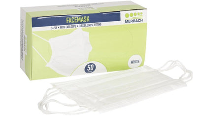 Mundschutz 3-lagig Weiß 50er-Pack (Typ IIR)