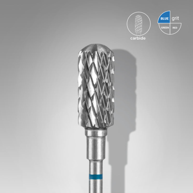 Staleks Hartmetall-Nagelfräser abgerundeter, sicherer Zylinder Blau 6.0mm (FT31B060/14)