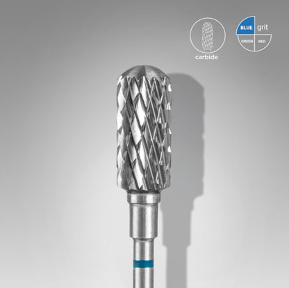 Staleks Hartmetall-Nagelfräser abgerundeter, sicherer Zylinder Blau 6.0mm (FT31B060/14)
