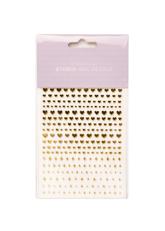The GelBottle Studio Nagelsticker Gold Herz und Glitzer