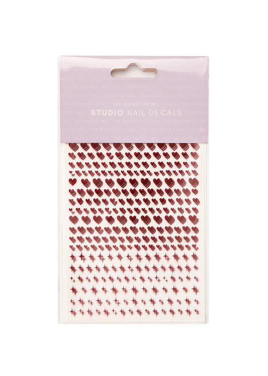 The GelBottle Studio Nail Decals Rotes Herz und Funkeln