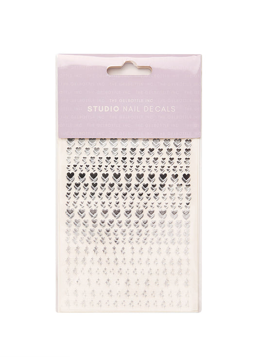 The GelBottle Studio Nagelsticker Silber Herz und Glitzer