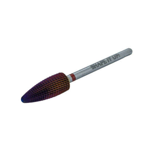Shape It Up Frässtift Hartmetall Purple Typhoon Flamme 2-Wege Fein Rot (Maniküre Pediküre)