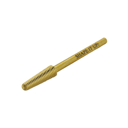 Shape It Up Hartmetall Fräser schmaler abgerundeter Kegel fein Gold Series (Maniküre Pediküre)