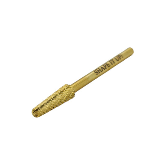 Shape It Up Hartmetall Fräser Bit Schmaler Abgerundeter Kegel Grob Gold Series (Maniküre Pediküre)