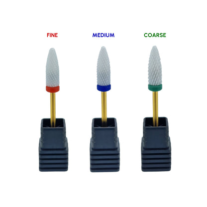 Shape It Up Keramikfräser langer Flammenkopf Medium Blau Gold Serie (Maniküre Pediküre)