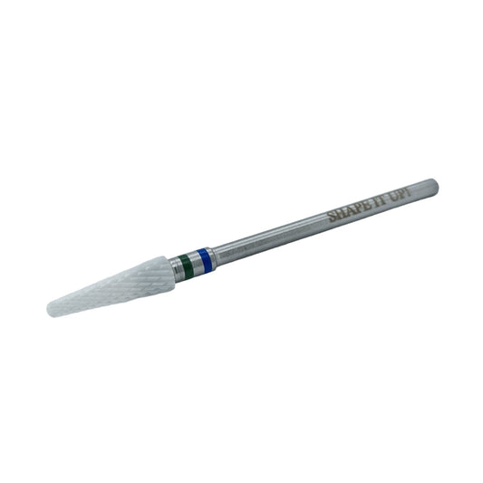 Shape It Up Keramikfräser Schmaler abgerundeter Kegel Grob Grün Blau (Maniküre Pediküre)