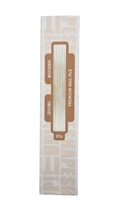 Shape It Up Premium Holzfeile, dünn, gerade, 120/180 (20 Stück)