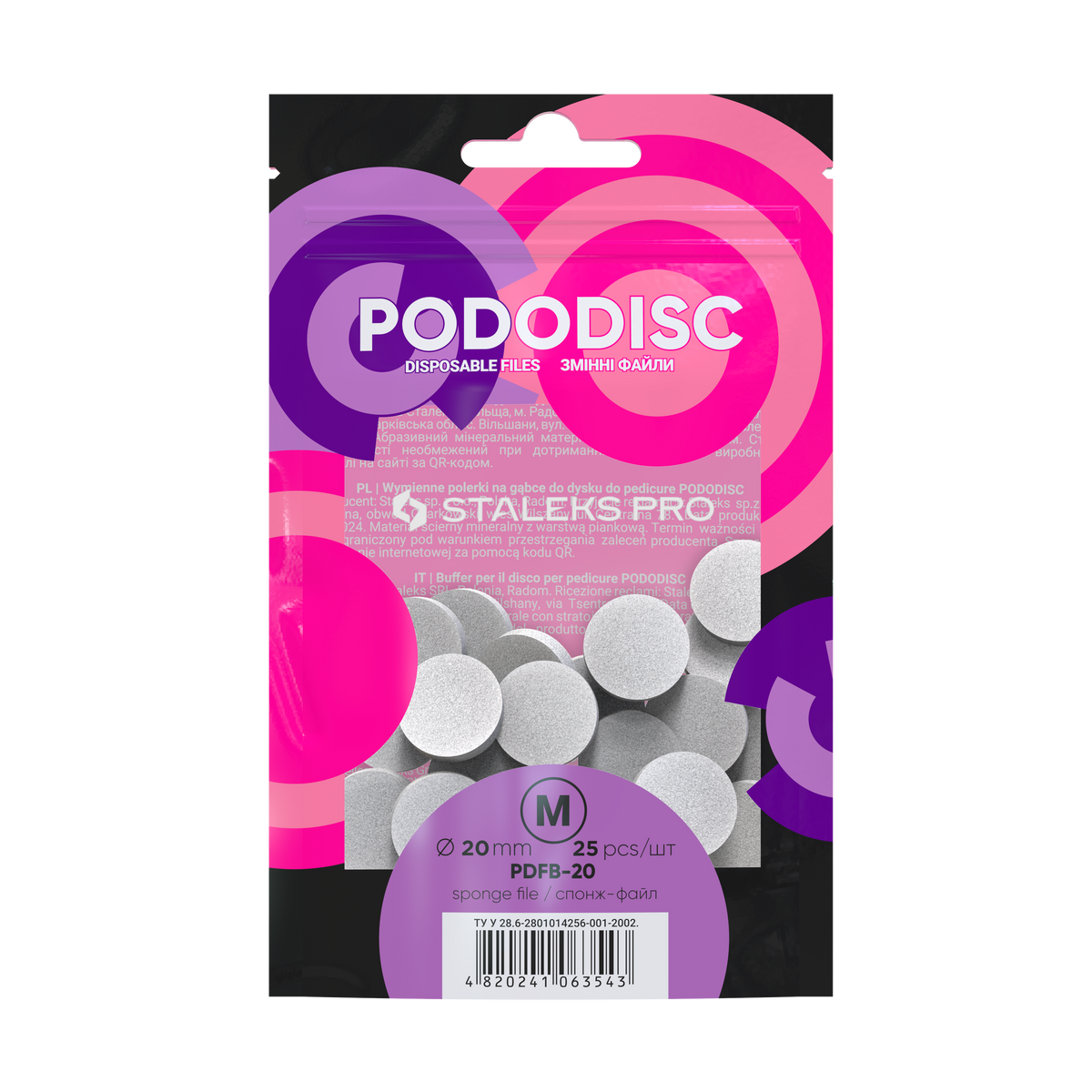 Staleks Feilen-Schwämme Nachfüllpads für Pododisc (PDFB-Serie)