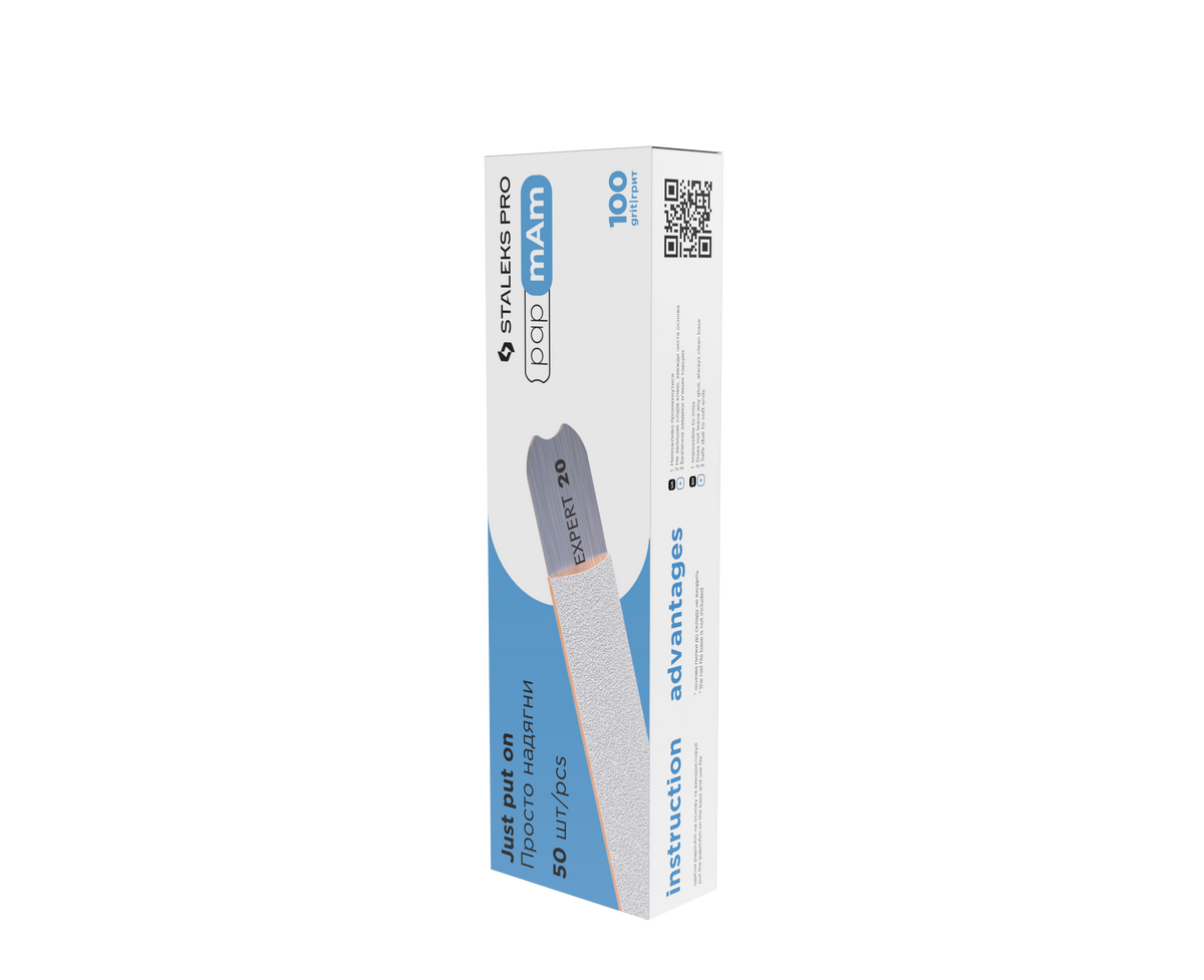 Staleks Pro Expert 22 PapmAm gerade Nagelfeile Weiß 50 Stück (DFCE-22-Serie)