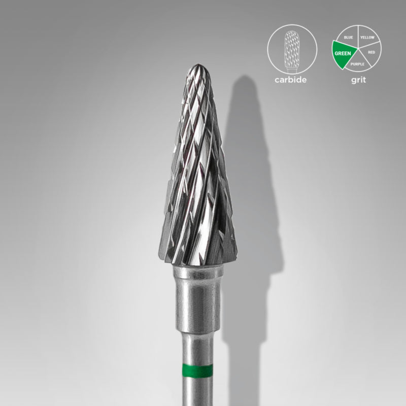 Staleks Hartmetall-Nagelfräser Spitzer Konus Grün 6.0mm (FT71G060/14)