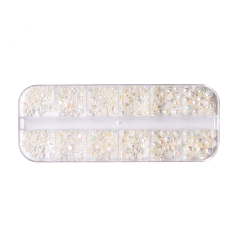 Colortone Flatback Perlen Gebrochen Weiß AB
