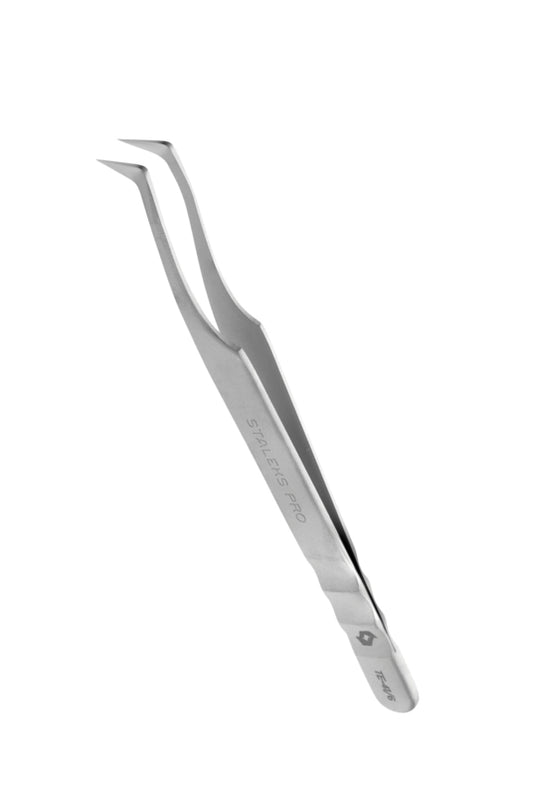 Staleks Pro Wimpernpinzette Expert 41 Typ 6 Gebogen für Volumenwimpernverlängerung (TE-41/6)