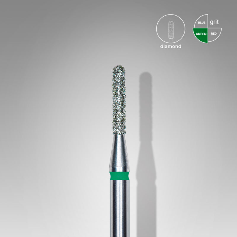 Staleks Diamantfräser abgerundeter Zylinder Grün 1,4mm (Maniküre Pediküre) (FA30G014/8K)
