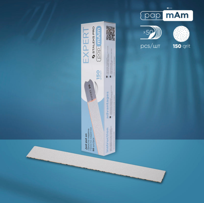 Staleks Pro Expert 22 PapmAm gerade Nagelfeile Weiß 50 Stück (DFCE-22-Serie)