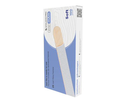 Staleks Pro Expert 20 Gerade Feile Soft Base Weiß + Holzbase 25 Stück (DWCE-20-Serie)