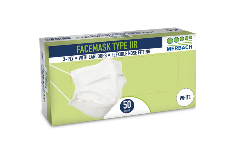 Mundschutz 3-lagig Weiß 50er-Pack (Typ IIR)